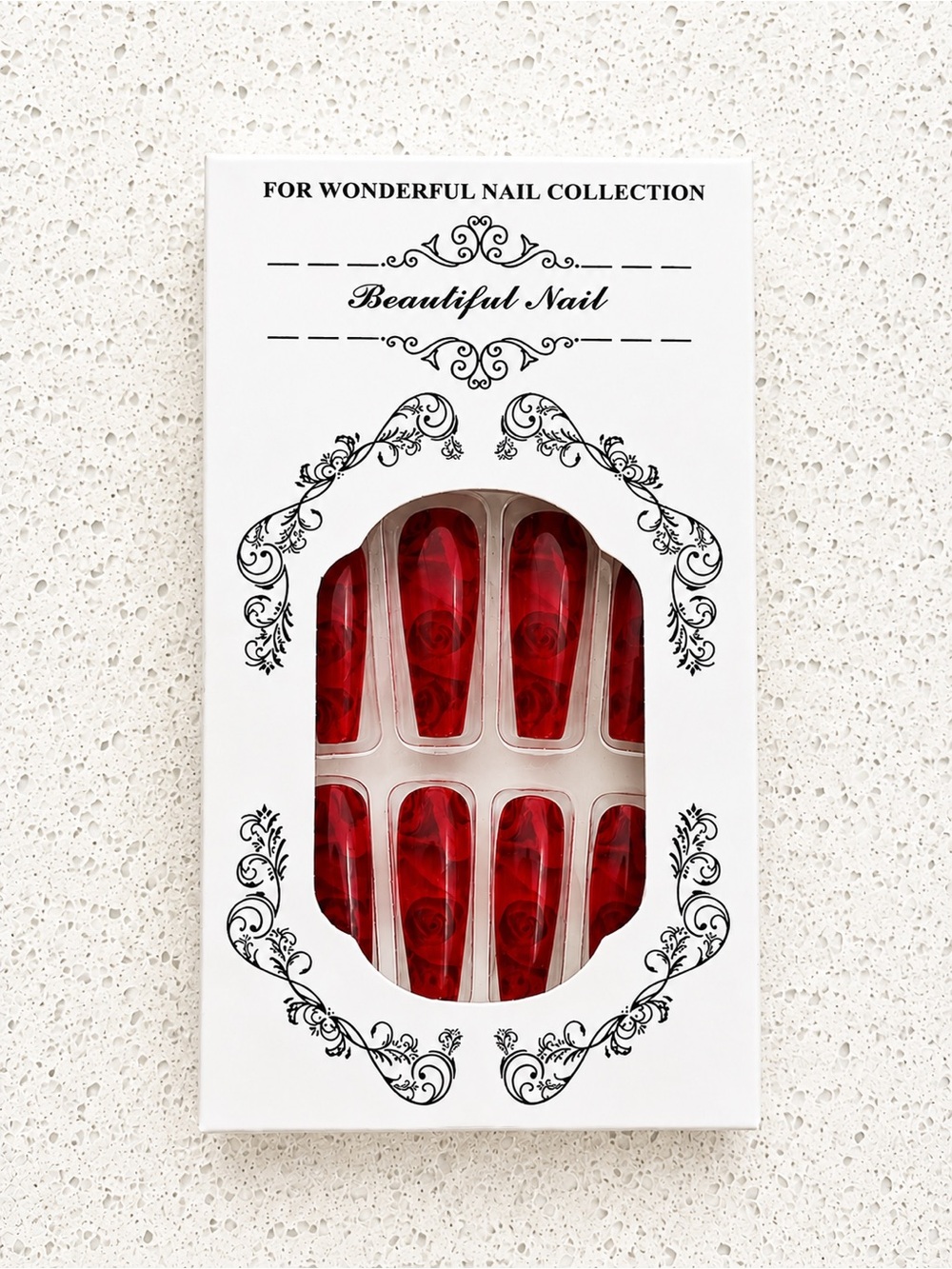 Rose-Press On Nails 24 Pack